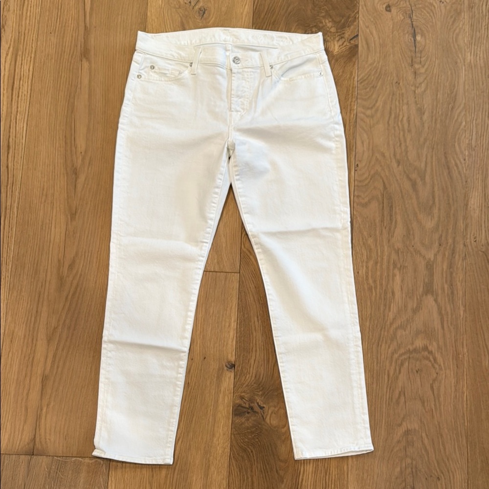7 For All Mankind White Slim Jeans